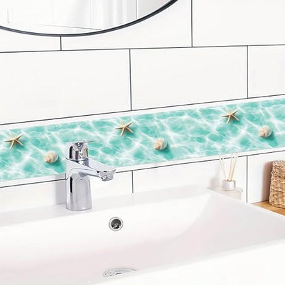 IVN Wallpaper Border Peel and Stick Wall Seashell Starfish 4x196 Inch - color: Seashell Starfish