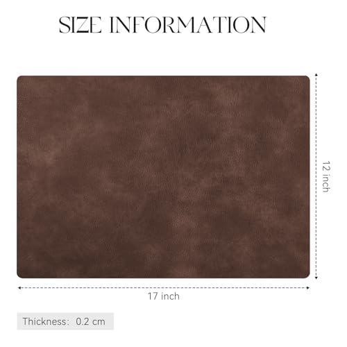 MOSAYT Vinyl Faux Leather Placemats, Set of 6, Coffee - color: Coffee