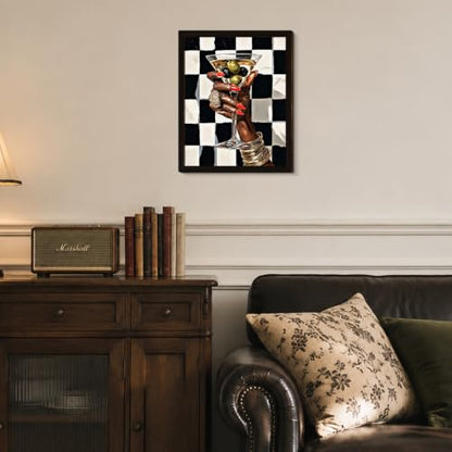 BIQRP Black Woman Hand Martini Cocktail Wooden Wall Art - color: Cocktail2