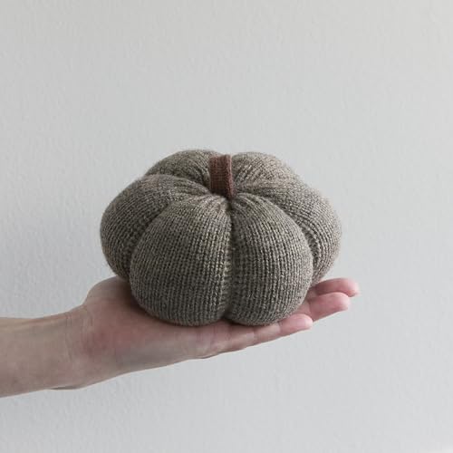 Set of 3 Multi-size Cozy Knit Pumpkins (Granite Large Multi-size set) - color: Granite Large Multi-size