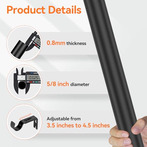 Curtain Rods for Windows 28 to 48 Inch, 2 Pack 5/8'' Diameter Heavy Duty Metal Adjustable Small Curtain Rod With Bracket(2.3-4 Feet-Black) - color: Black, size: 28-48"(2 Pack)