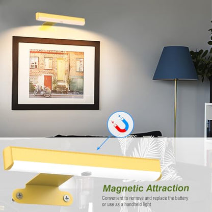 EUIOKUN Wireless Picture Light with Remote,Battery Operated Wall Sconces - size: 4Pack Gold