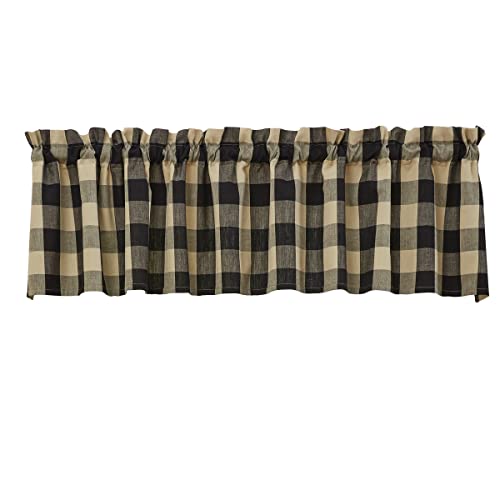 Park Designs Wicklow Buffalo Check Valance 113-47B - color: Black Valance