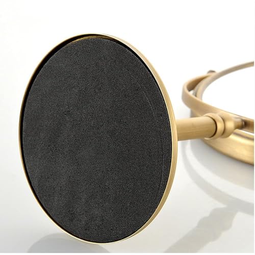Antique Brass Makeup Mirror 1X/10X Free Standing 8 Inches 360 Swivel Dual-Sided Tabletop Makeup Mirror, Metal - color: Antique Brass Without Light