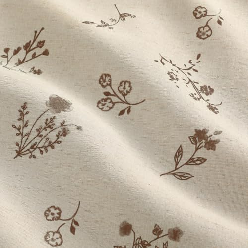 Boho Floral 100% Blackout Curtains 84 Inch 2 Panels Brown - color: Blackout Brown, size: 52"W x 84"L (Pack of 2)