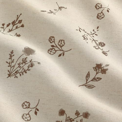 Boho Floral 100% Blackout Curtains 84 Inch 2 Panels Brown - color: Blackout Brown, size: 52"W x 84"L (Pack of 2)