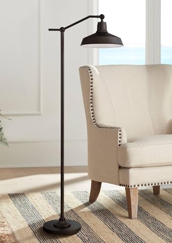 360 Lighting Kayne 61" Tall Bronze Downbridge Floor Lamp with USB Dimmer - color: Bronze - USB Dimmer Included