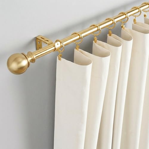 Lansian 44 Pack Curtain Rings with Clips Hooks 1 in Diameter Rustproof - color: Gold, size: 1"Inner Dia, 44Pack