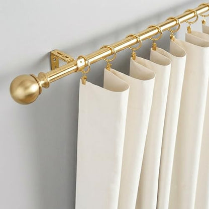 Lansian 44 Pack Curtain Rings with Clips Hooks 1 in Diameter Rustproof - color: Gold, size: 1"Inner Dia, 44Pack