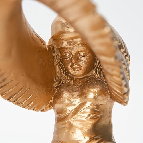 Kneeling Ark Angel Statue 2Pcs Angel Decorative Resin Figurine Praying Wings Desktop Sculpture for Indoor Movie Props 9.4inch Gold