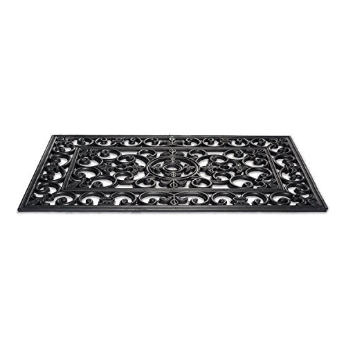 DII High Traffic All-Weather Rubber Doormat, 18x30, Scroll - color: Scroll, size: 1'6" x 2'6" (Rectangular)