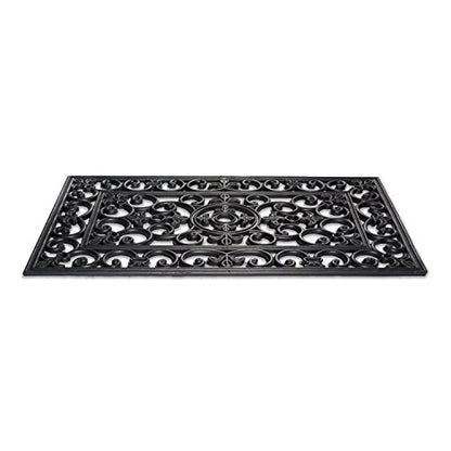 DII High Traffic All-Weather Rubber Doormat, 18x30, Scroll - color: Scroll, size: 1'6" x 2'6" (Rectangular)