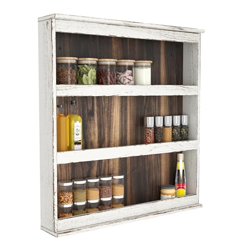 Nisorpa 3 Tier Spice Rack Wall Mount,19.68 x 3.35 x 21.25 Inches - color: Paulownia