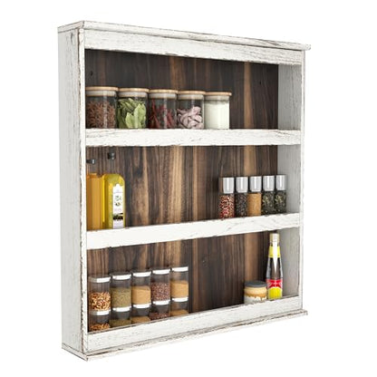 Nisorpa 3 Tier Spice Rack Wall Mount,19.68 x 3.35 x 21.25 Inches - color: Paulownia