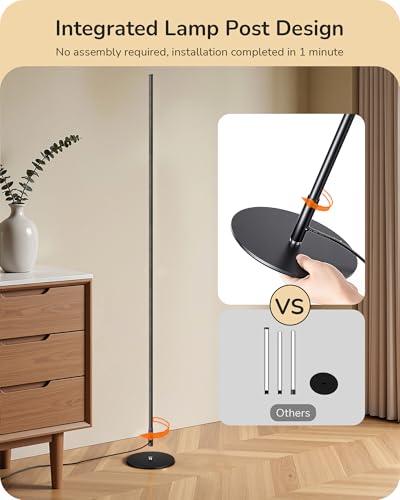 EDISHINE 2 Pack 57.5” Floor Lamp with Remote, Dimmable & 7 CCT Adjustable - color: Black