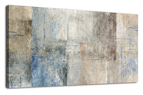 yearainn Large Abstract Canvas Wall Art for Living Room Wall Decor Brown Abstract Canvas Prints Artwork Blue Abstract Canvas Pictures for Bedroom Home Office Wall Decorations Ready to Hang 24" X 48" - color: Brown Blue Abstract Print, size: 48"L x 24"W