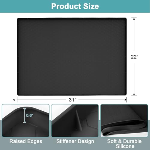Under Sink Mats for Kitchen Waterproof 31" x 22", Black - color: Black, size: 31" x 22"