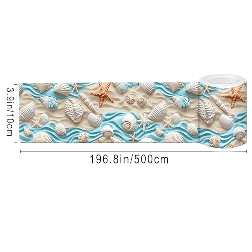 IVN Wallpaper Border Peel and Stick Wall Seashells Sand 4x196 Inch - color: Seashells Sand