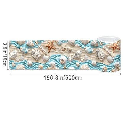 IVN Wallpaper Border Peel and Stick Wall Seashells Sand 4x196 Inch - color: Seashells Sand