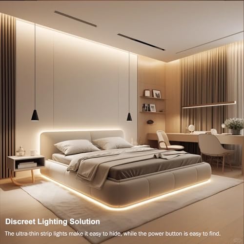 2 Pack 9.8Ft Battery Powered LED Strip Lights for Kitchen (Warm White) - color: Warm White