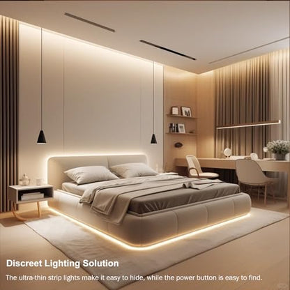2 Pack 9.8Ft Battery Powered LED Strip Lights for Kitchen (Warm White) - color: Warm White