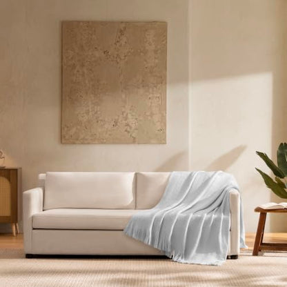 UGG Margot Knit Throw Blanket, Home Decor, 50" x 70", Light Gray (Stone) - color: Light Gray