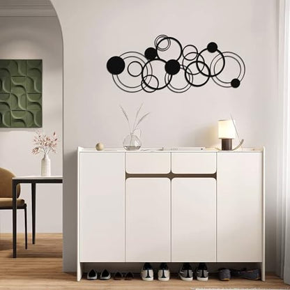 YATEASLU Black Abstract Wall Art, Modern Line Decor for Living Room