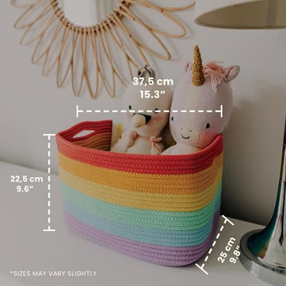 OrganiHaus Rainbow Baskets for Shelves, Set of 3, 15x9x10 - color: Rainbow