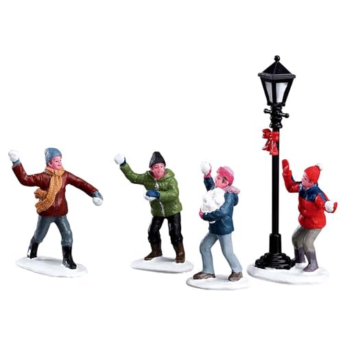 Lemax Christmas Village Snowball Fight Figurine Set of 4, #32133, Polyresin
