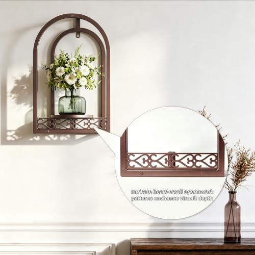 3 Pack Wall Plant Stands, Indoor Plant Holders Apartment, Coffee - color: 3 Pack Coffee