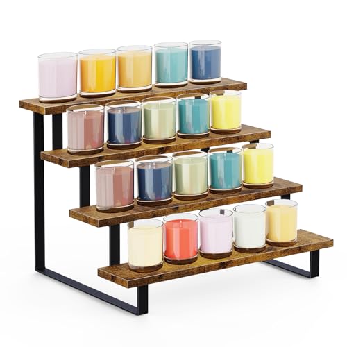 ELITEROO Wooden Display Riser Stand, Tiered Perfume Cologne Organizer Stand