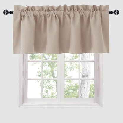 Hiasan Camel Valance Curtains for Window 42 x 12 Inches 1 Panel - color: Camel, size: 42"W x 12"L (Pack of 1)