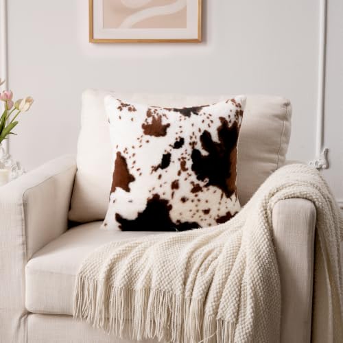 GALMAXS7 Cowhide Throw Pillow Covers Set of 2, 18x18 - color: Cow, size: 18" x 18" (Pack of 2)