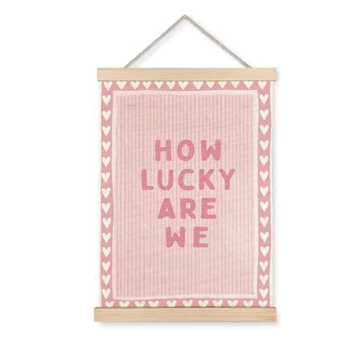 KAOWT Pink How Lucky Are We Wall Art Decor Gift,12x16 Inches - color: How Lucky