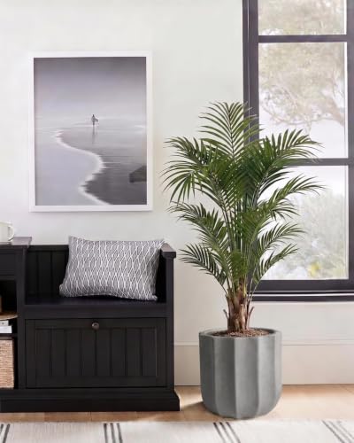 12 Inch Pots for Plants, Large Ceramic Planter with Drainage Hole - color: Grey 12"