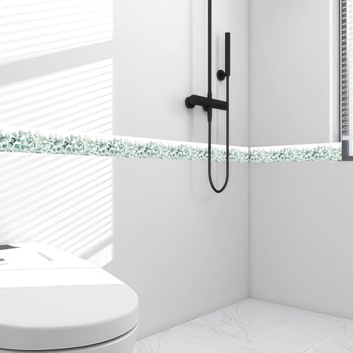 Eucalyptus Wallpaper Border Peel and Stick Green Leaf Botanical Trim - color: Green/White, size: 3.9" x 196.8"