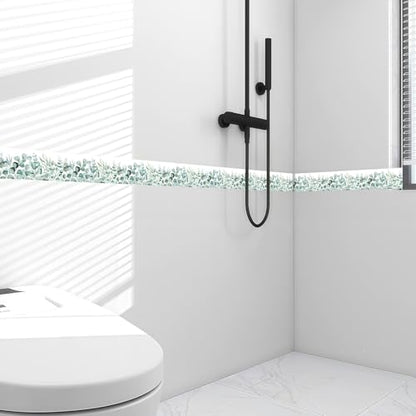 Eucalyptus Wallpaper Border Peel and Stick Green Leaf Botanical Trim - color: Green/White, size: 3.9" x 196.8"