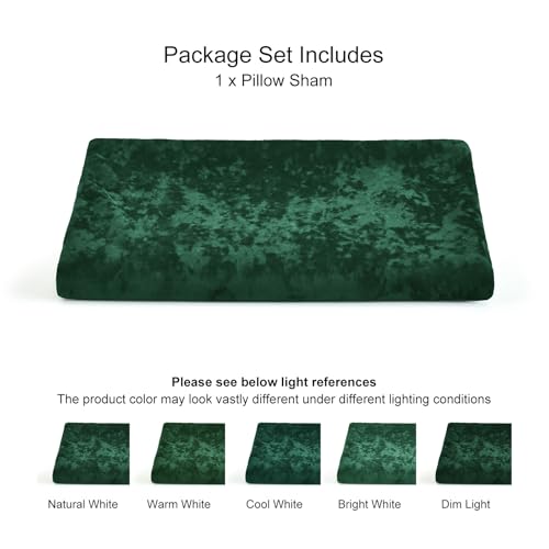 PHF Truly Velvet Body Pillowcase 20" x 54", Emerald Green, No Insert - color: Emerald Green, size: 54" x 20" (Pack of 1)