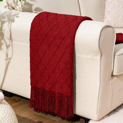 BATTILO HOME Christmas Red Throw Blanket for Couch, 52"x80" - color: Red, size: 52 x 80 in.
