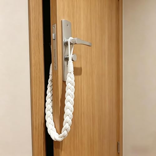Home Queen Hand Braided Curtain Tie Back, Buckle Holdback Drapery Curtain Tiebacks, 4 Rope Cotton Belt Curtain Tie with 4 Metal Hooks, White - color: White, size: 4PC