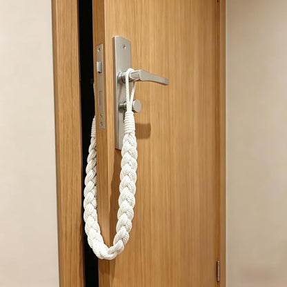 Home Queen Hand Braided Curtain Tie Back, Buckle Holdback Drapery Curtain Tiebacks, 4 Rope Cotton Belt Curtain Tie with 4 Metal Hooks, White - color: White, size: 4PC