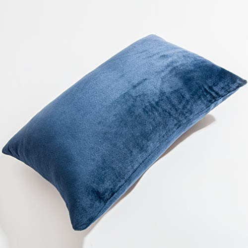 NTBAY King Velvet Pillowcases, Set of 2, Zipper, Navy Blue - color: Navy Blue, size: 36" x 20" (Pack of 2)