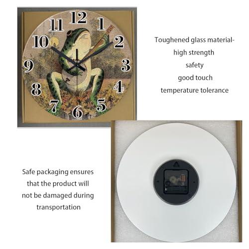 XNM Funny Frog Wall Clocks Battery Operated 12 Inch - color: Brown 2, size: 12 Inch