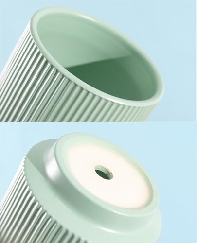 Ceramic 4.9+6.3 inch Planters, Modern Home and Office Flowerpot, Indoor and Outdoor Flowerpot with Drainage Hole (Green) - color: Green
