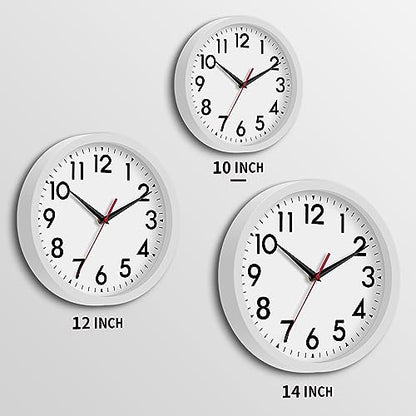 DAXSMY 10 Inch Wall Clock, Battery Operated Silent Non Ticking - color: C-white, size: 10"
