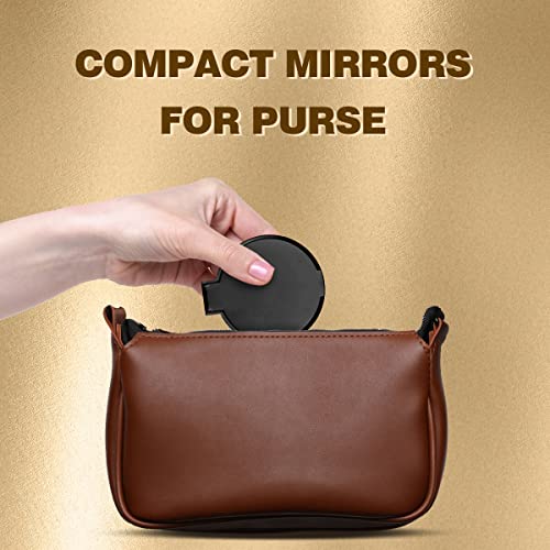 Qislee 12 Pack Compact Mirrors Bulk for Party Favors Purse Travel, Black - color: 12 Pcs-black