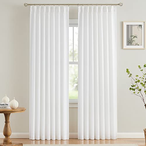 Vision Home White Pinch Pleated Semi Sheer Curtains 40Wx84Lx2 - color: White/Pinch, size: 40"W x 84"L (Pack of 2)