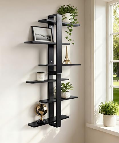 SUMGAR Black Floating Shelves for Wall, 3 Tier Adjustable Large Shelf Unit - color: Black, size: 3 Tier 19.6in