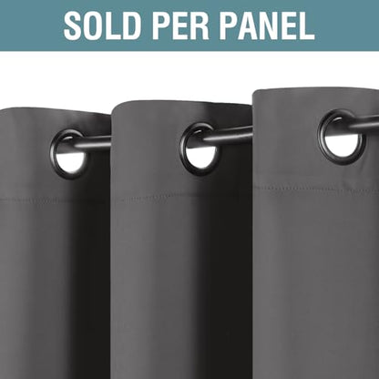 H.VERSAILTEX Blackout Curtain for Living Room Small Window Kitchen Blackout Curtains 45 inch Length Energy Saving Solid Grommet Black Out Drape, One Panel, Charcoal Gray, 52" W x 45" L - color: Charcoal Gray, size: 52"W x 45"L (Pack of 1)