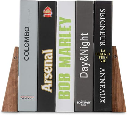 TILISMA Wooden Bookends with Metal Base | Slick, Smart Design